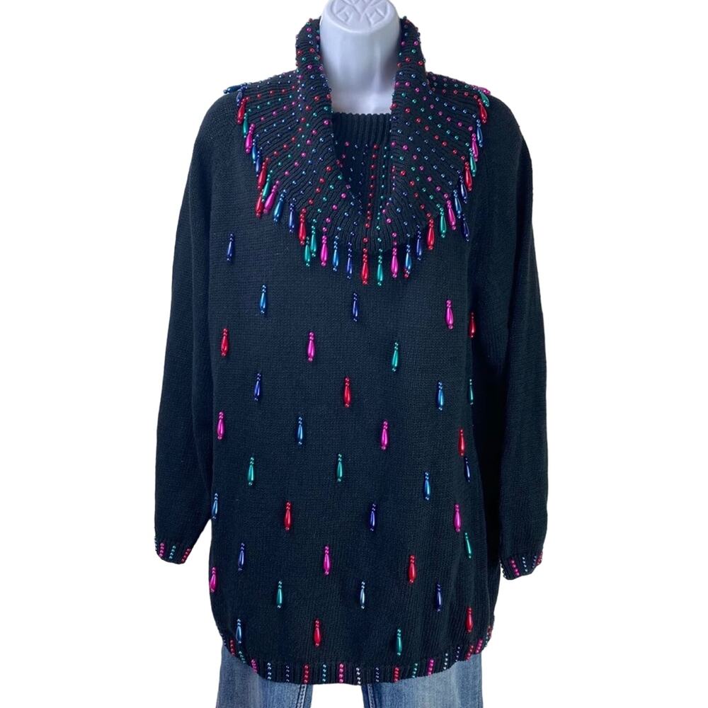 Vintage Victoria Harbour Oversized Beaded Sweater S